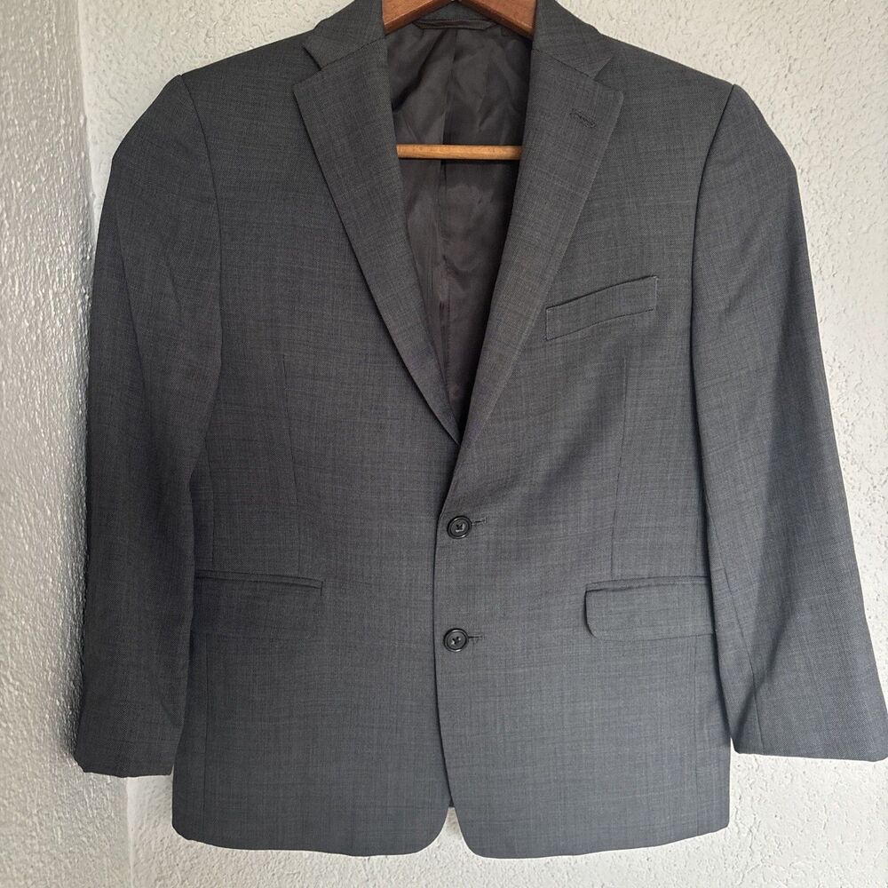 Michael Kors Big Boy Wool Size 12 Gray 2 Button Blazer Suit Jacket #90736